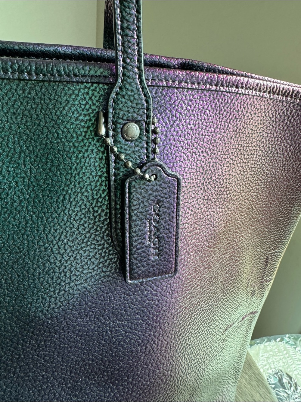 Coach Hologram Oil Slick Iridescent Mermaid Open City Tote 22550 - Picture 6 of 8